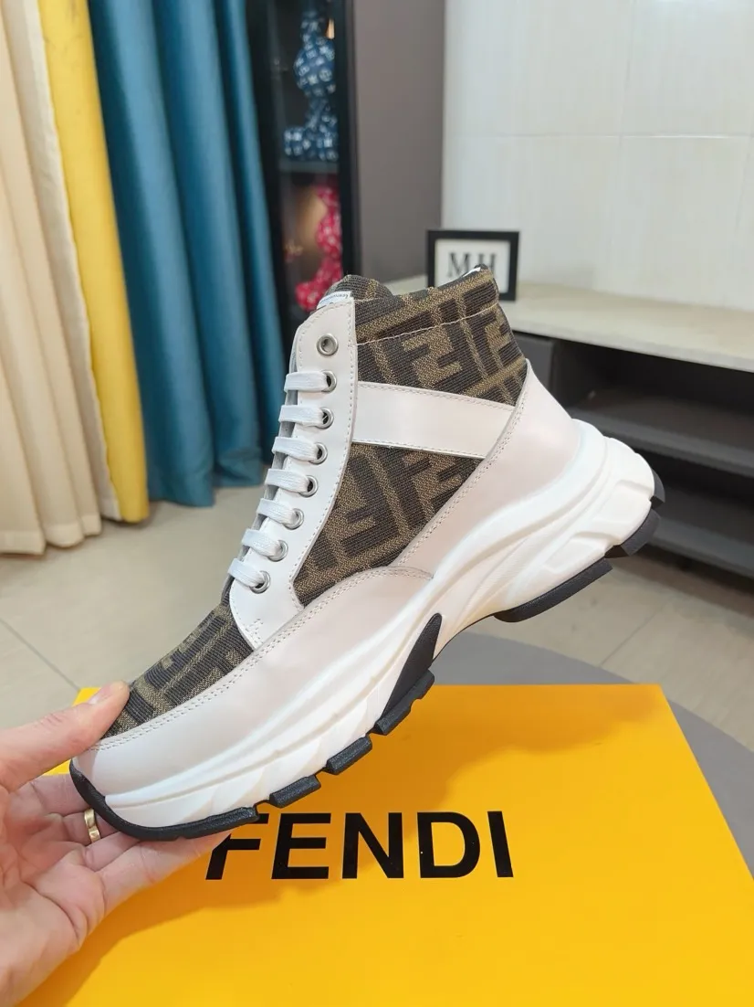 Men's shoes 💰458🌹🌹【fendi Fendi】: 🔝High-end brand of men's shoes: high-top series: official website 1:1 latest masterpiece: the upper is made of brand fabric with imported cowhide technology, ➕🐑made in sheepskin👍, making walking more convenient and comfortable, a stunning work, compared with the official quality, the beautiful 1:1 replica [color]! Create a fashionable personality to set off your uniqueness! A must-have for trendy men! 🔥Size: 38-44.